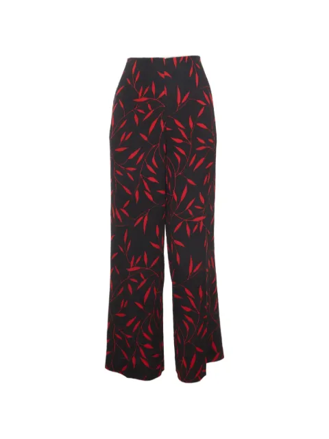 Dvf Vintage leaf-print wide-leg trousers Black 1334405