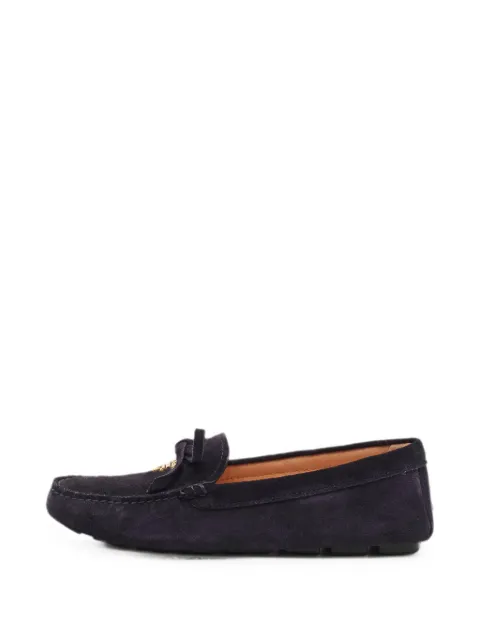 Prada Pre-Owned bow-detail suede loafers Purple 1331292