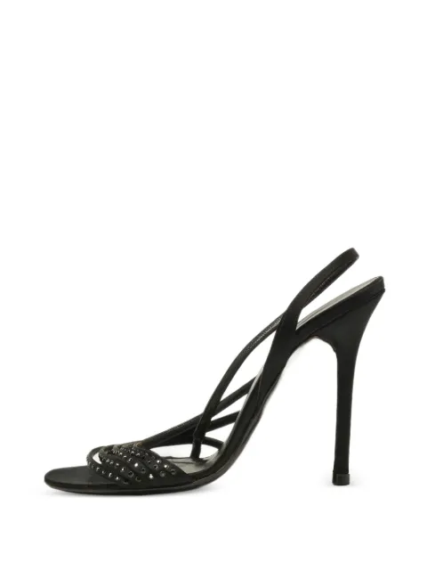 Valentino Garavani Pre-Owned crystal-embellished slingback sandals Black 1316049