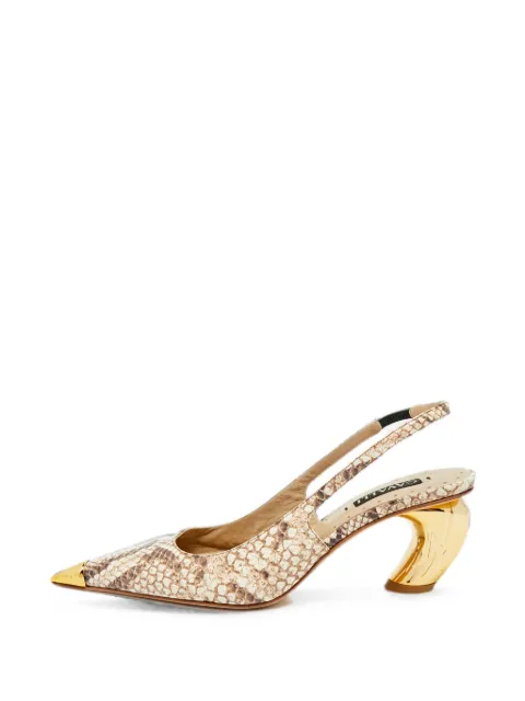 Roberto Cavalli Vintage python-embossed leather pumps Neutrals 1276501