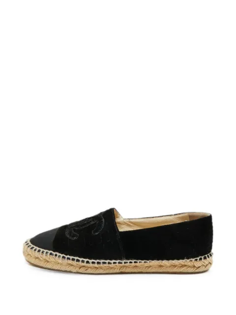 CHANEL Pre-Owned CC cap-toe espadrilles Black 1300135
