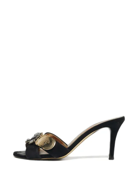 Versace Pre-Owned crystal-embellished Medusa sandals Black 1257728