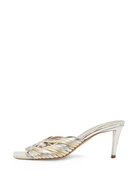 Stella McCartney Pre-Owned knotted leather heeled sandals Silver 1322793
