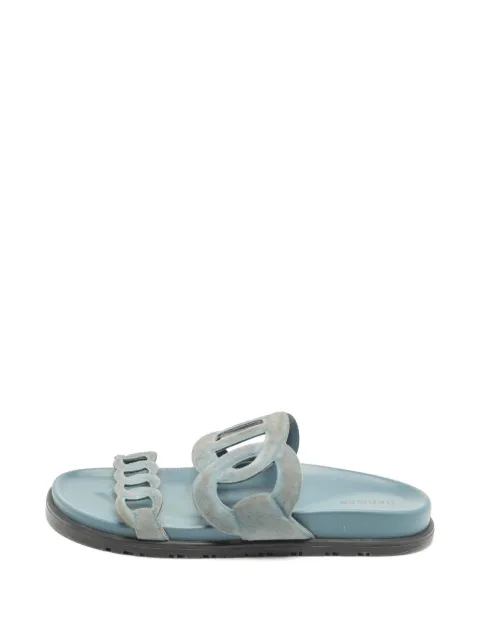 Hermès Pre-Owned Extra Chaine d'Ancre suede sandals Blue 1357686
