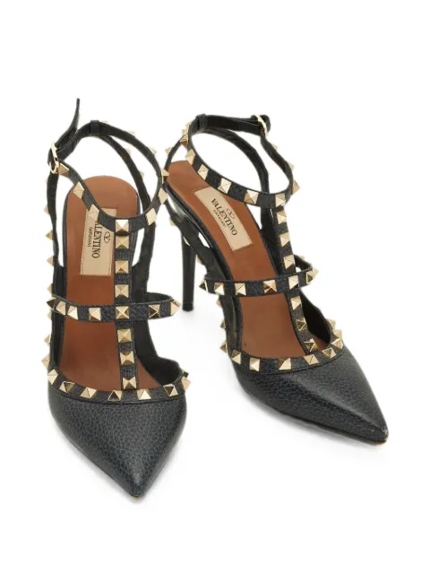 Valentino Garavani Pre-Owned Rockstud Caged leather pumps Blue 1324273
