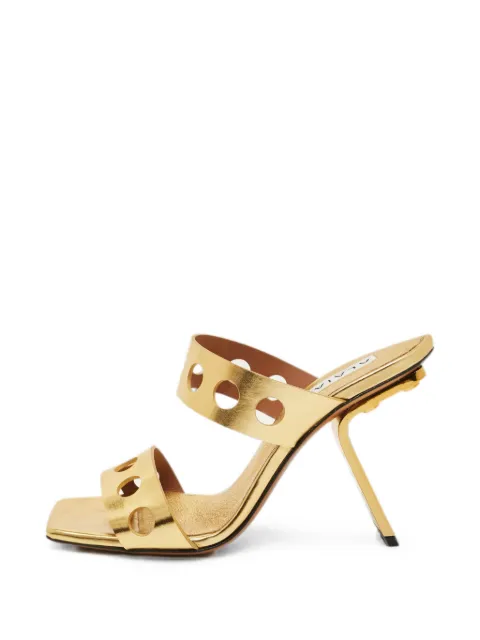 Alaïa Pre-Owned cut-out leather heeled sandals Gold 1294141