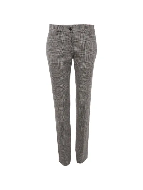 Dolce & Gabbana Pre-Owned houndstooth-pattern straight-fit trousers Black 1315650