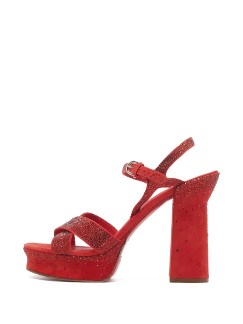 Ferragamo Pre-Owned Sonya crystal-embellished heeled sandals Red 1350124