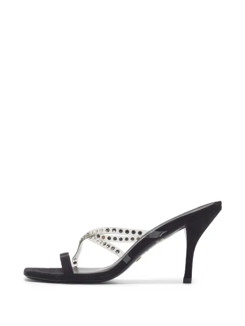 Stuart Weitzman crystal-embellished criss-cross heeled sandals White 1355528
