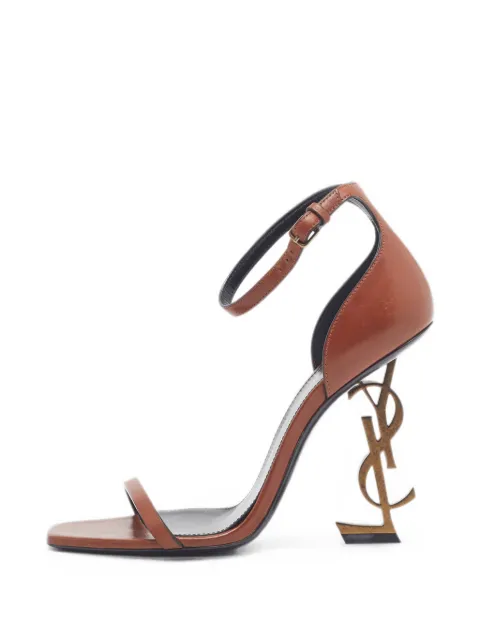 Saint Laurent Pre-Owned Opyum ankle-strap heeled sandals Brown 1325114