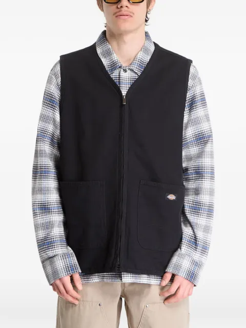 DICKIES canvas logo-patch vest Black DK0A88GPBLK1