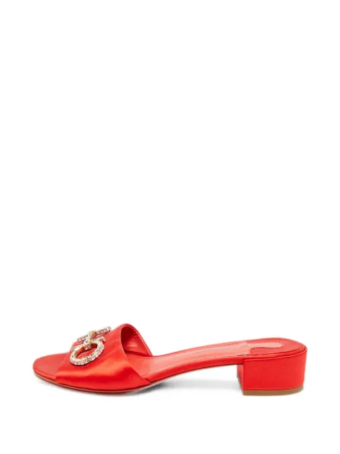 Ferragamo Pre-Owned Gancini crystal-embellished sandals Red 1267165