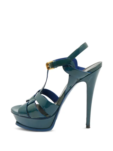 Saint Laurent Pre-Owned Tribute platform sandals Blue 1351823