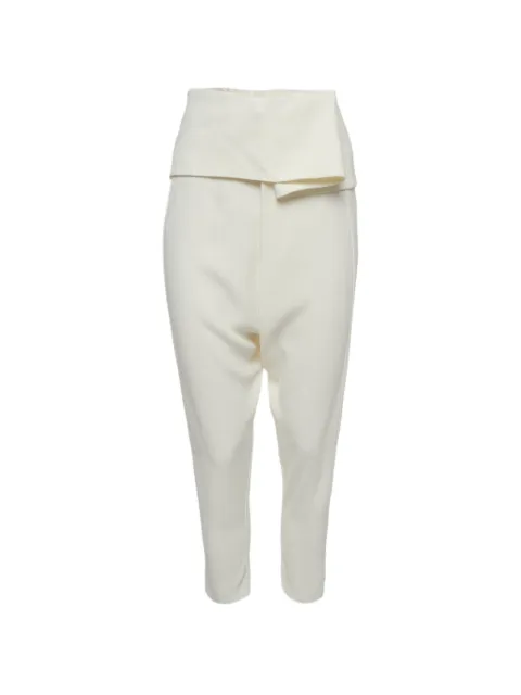 Alexander McQueen Pre-Owned Foldover-waistband tapered trousers Neutrals 1332895