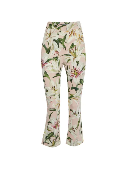 Dolce & Gabbana Pre-Owned lily-print straight-fit trousers Pink 1317914