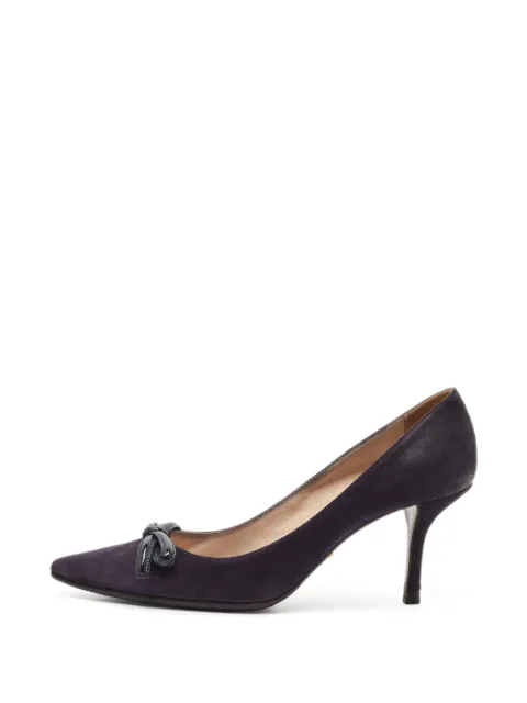 Prada Pre-Owned bow pointed toe heeled pumps Purple 1325765
