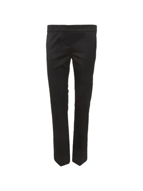Burberry Pre-Owned gabardine satin-trim straight-leg trousers Black 1309898
