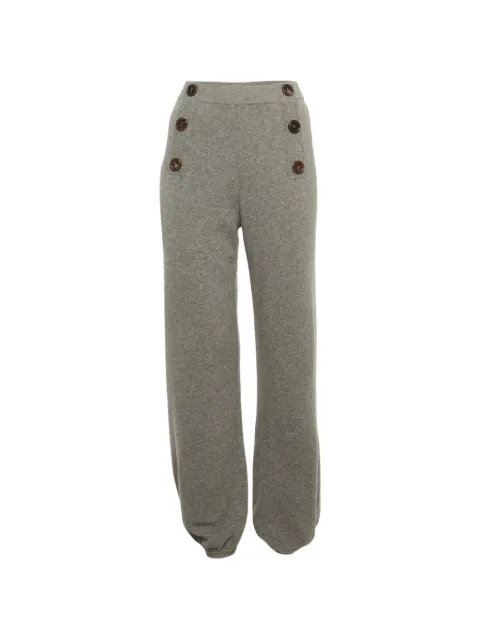 Chloé Pre-Owned button-detail high-waisted trousers Grey 1292956