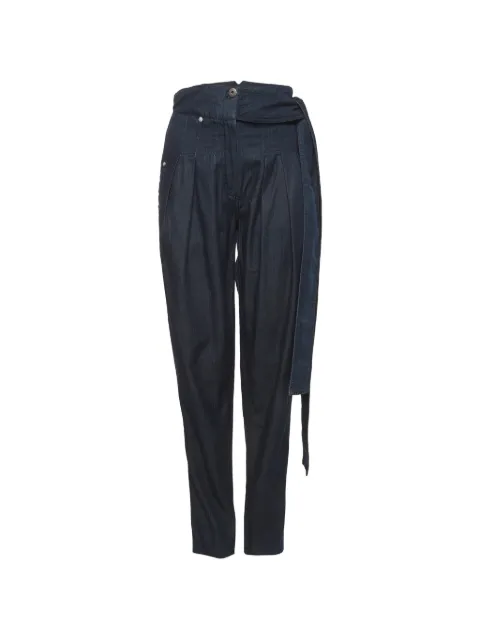 Kenzo Pre-Owned belted pleated trousers Blue 1360733