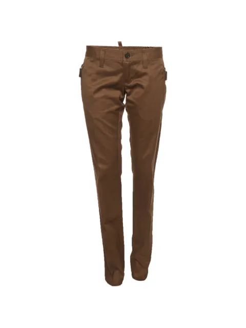 DSQUARED2 gabardine straight-leg trousers Brown 1309776