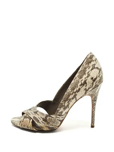 Tory Burch Amira Roccia snakeskin-effect open-toe pumps Neutrals 1288656
