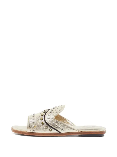 Tod's Vintage stud-embellished leather sandals Gold 1328633
