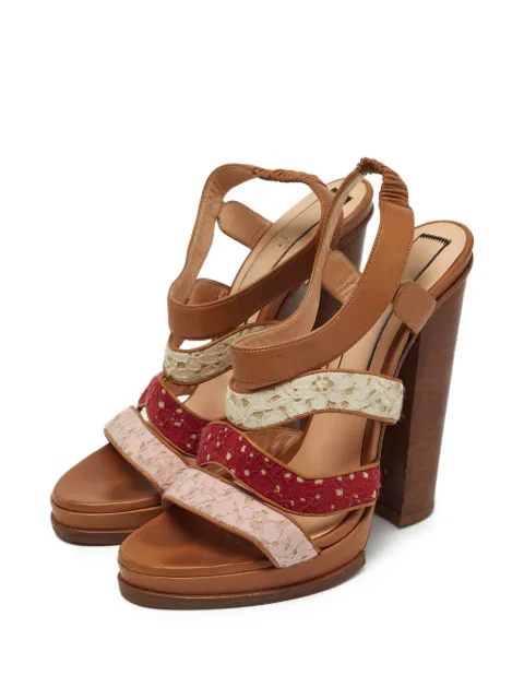 Nº21 lace peep-toe sandals Brown 1276421