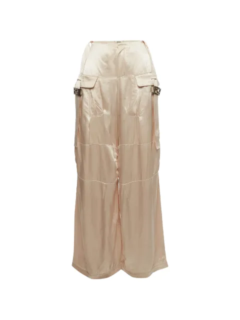 Fendi Pre-Owned satin buckle-detail cargo pants Pink 1316389