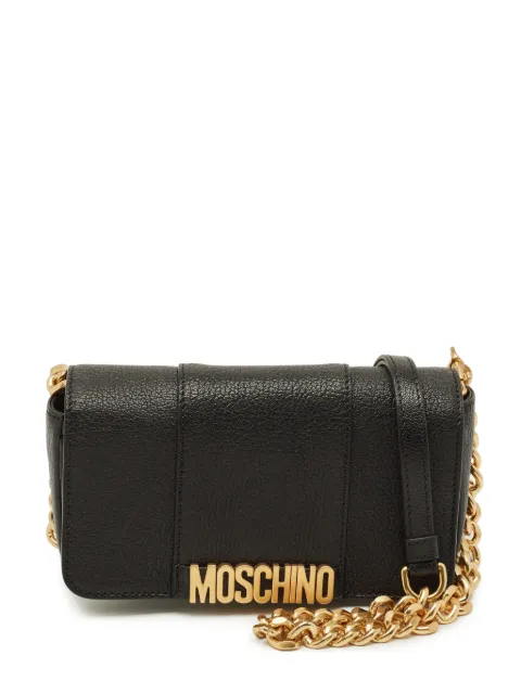 Moschino Pre-Owned medium logo flap shoulder bag Black 1286855