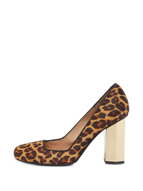 Tory Burch leopard-print square-toe pumps Neutrals 1302522