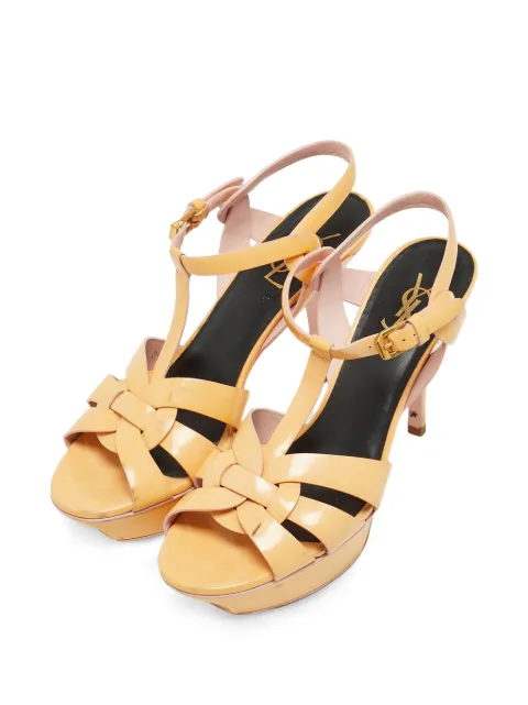 Saint Laurent Pre-Owned Tribute platform sandals Yellow 1318489
