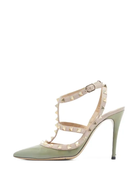 Valentino Garavani Pre-Owned Rockstud cage pumps Green 1318643