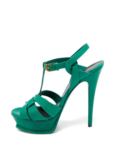 Saint Laurent Pre-Owned Tribute platform sandals Green 1340109