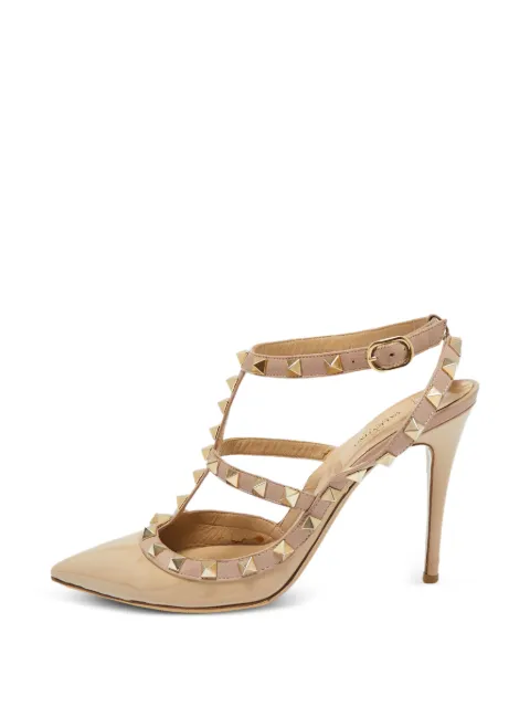 Valentino Garavani Pre-Owned Rockstud pyramid-stud pumps Neutrals 1338446
