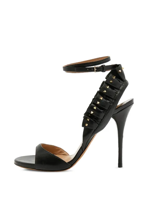Valentino Garavani Pre-Owned Microstud ruffled sandals Black 1317057