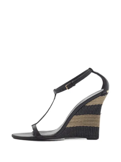 Burberry Pre-Owned T-strap wedge sandals Black 1346808