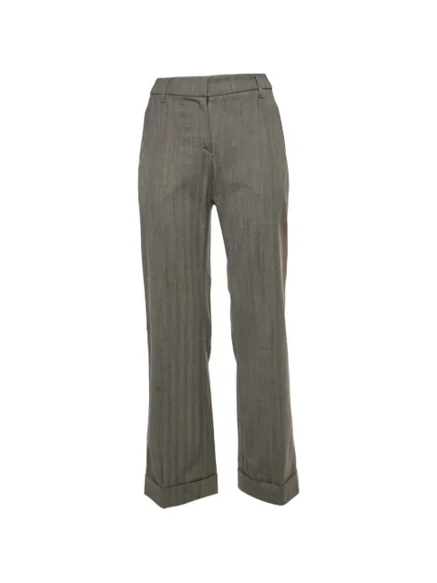 Brunello Cucinelli Vintage herringbone turn-up trousers Grey 1324668