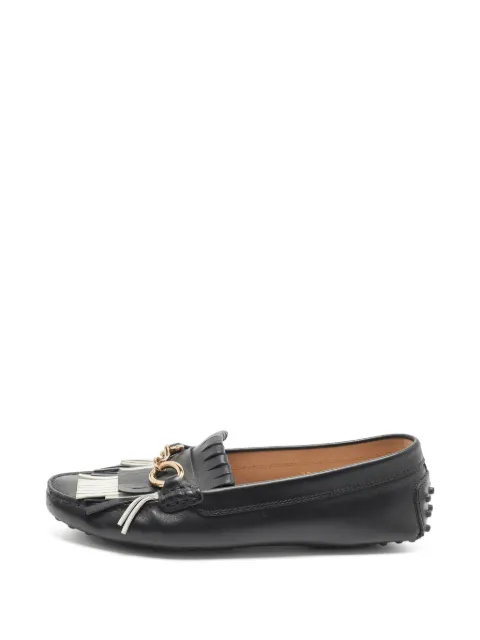 Tod's Vintage fringe-detail chain-link loafers Black 1357669