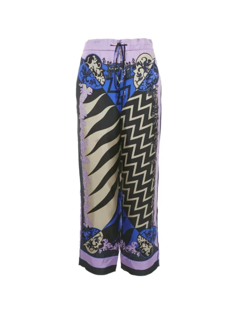 PUCCI Pre-Owned x Koché Lupa-print silk trousers Purple 1277754