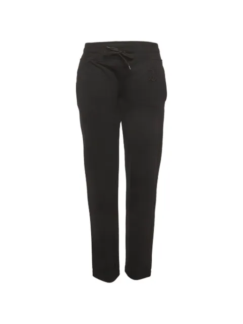 Burberry Pre-Owned logo applique gabardine trousers Black 1292410