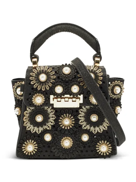Zac Posen Eartha faux pearl-embellished top-handle bag Black 1334269