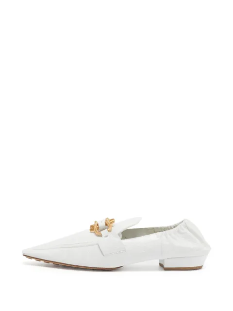 Bottega Veneta Pre-Owned Madame leather loafers White 1330894