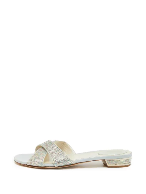 René Caovilla crystal-embellished criss-cross sandals Gold 1280767