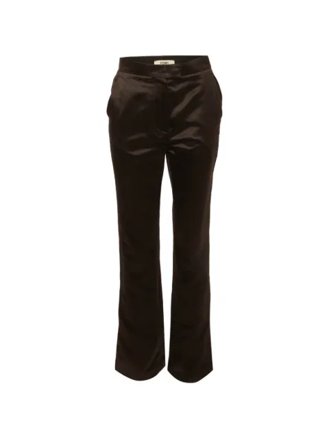 Fendi Pre-Owned straight-leg satin trousers Brown 1296194