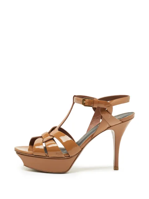 Saint Laurent Pre-Owned Tribute leather platform sandals Brown 1310498