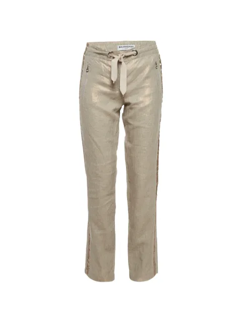 Balenciaga Pre-Owned drawstring-waist trousers Gold 1291837