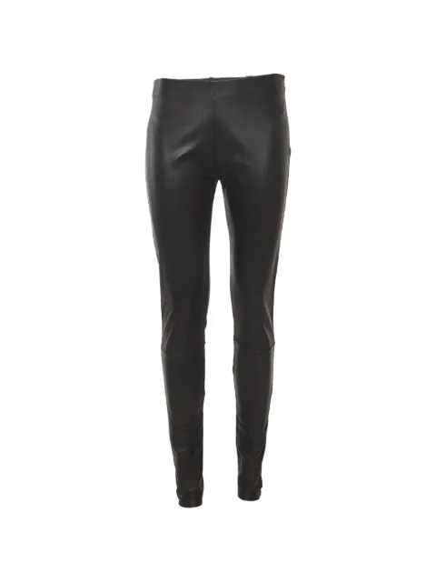 Maison Martin Margiela Pre-Owned leather-panelled knit trousers Black 1337606