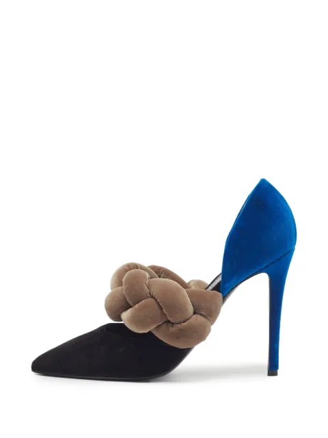 Marco De Vincenzo braided velvet heeled pumps Black 1331747