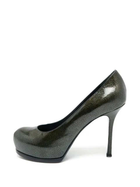 Saint Laurent Pre-Owned Tribtoo platform pumps Green 1277041