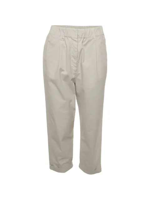 Brunello Cucinelli Vintage pleated-detail cropped trousers Neutrals 1333769